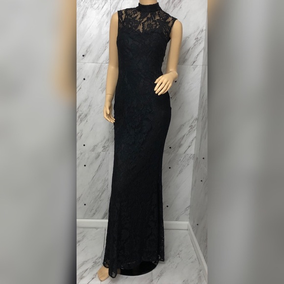 betsy and adam glitter lace gown